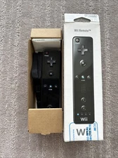 Genuine Black Nintendo Wii Wiimote With Box & Manual Rare VGC