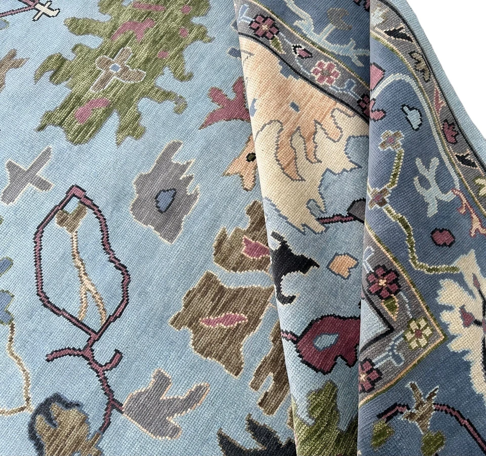 Hand Knotted Blue 5x8, 6x9, 8x10, 9x12, 10x14, 12x15 Wool Area Rug - Image 2 of 4