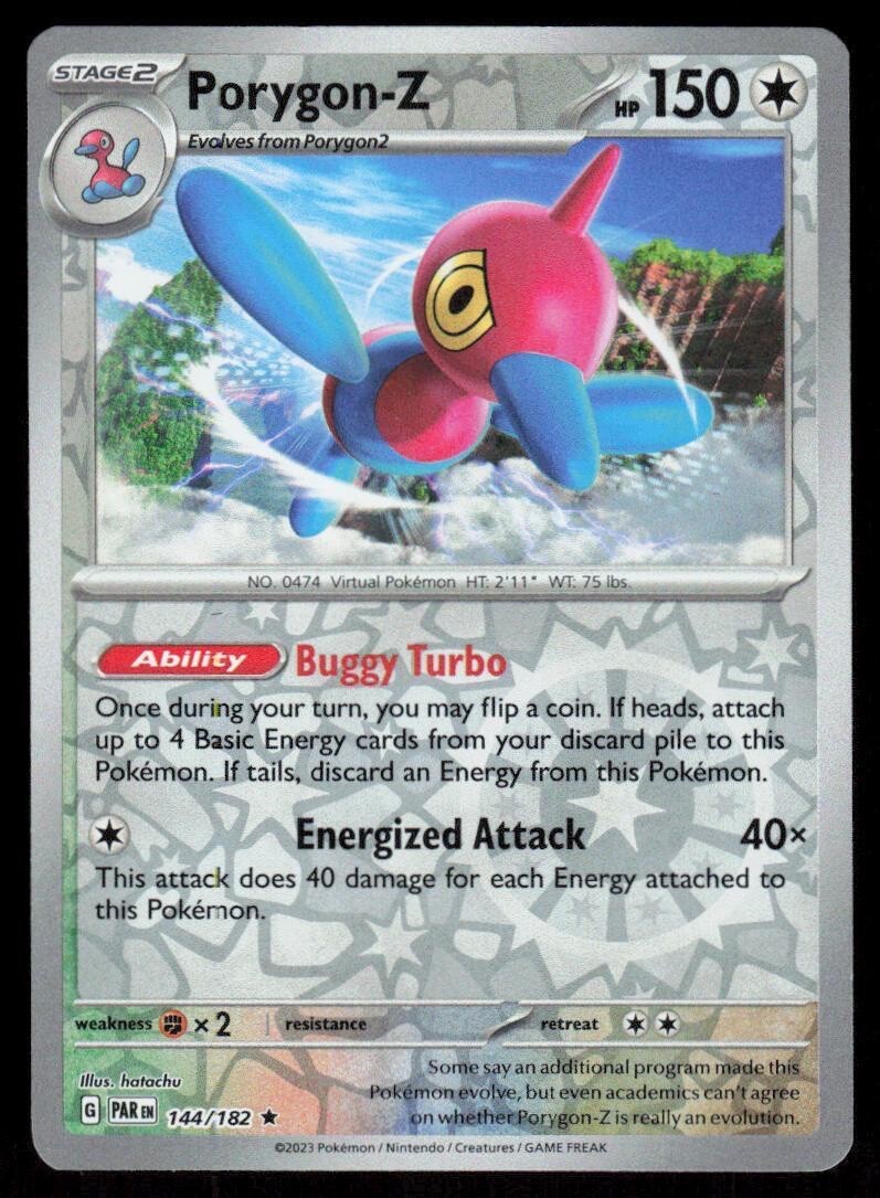 Porygon-Z - 144/182 - Reverse Holo Rare - Pokemon - Paradox Rift - NM/M