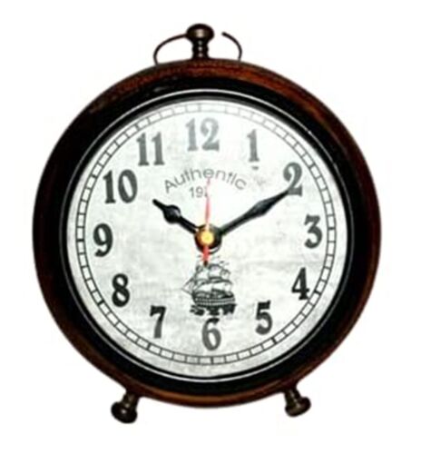 Horloge de table en bois faite à la main horloge de bureau horloge de... - Photo 1/8