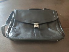 Borsa cartella "24 ore" usata in pelle nera Samsonite con tracolla