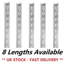10 x CHROME Twin Slot Shelving System Uprights Support Adjustable Racking Track