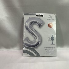 Anagram Balloons Letter S Foil Mylar Balloon 34  Silver New  