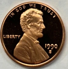 1990 S Proof Lincoln Cent from Proof Set
