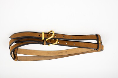 Burberry Prorsum Neutrals Brown Chocolate Suede Leather Belt  display picture 1