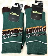 Green Crew Socks Bioworld Parks and Recreation Socks Size 8-12 Adult 2 Packs