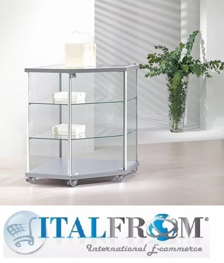 Glass Corner Display H92x73x73 cm Cabinet Sales Counter Showcase