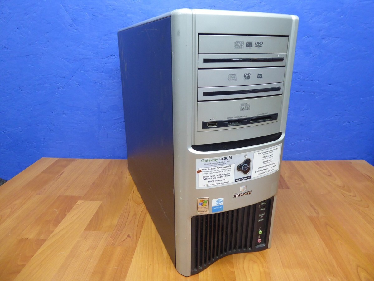 GATEWAY 840GM TOWER PC INTEL PENTIUM D 3.0GHz 3GB 80GB WINDOWS XP