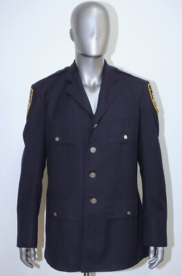 Vintage 1980s Navy Blue Wool Jacket New York Police Traffic NYPD