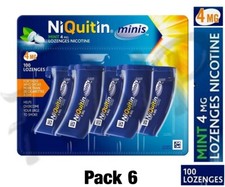NiQuitin Minis Mint Lozenges 4 mg of  100 Minis Lozenges Expiry 04-2026 Pack - 6