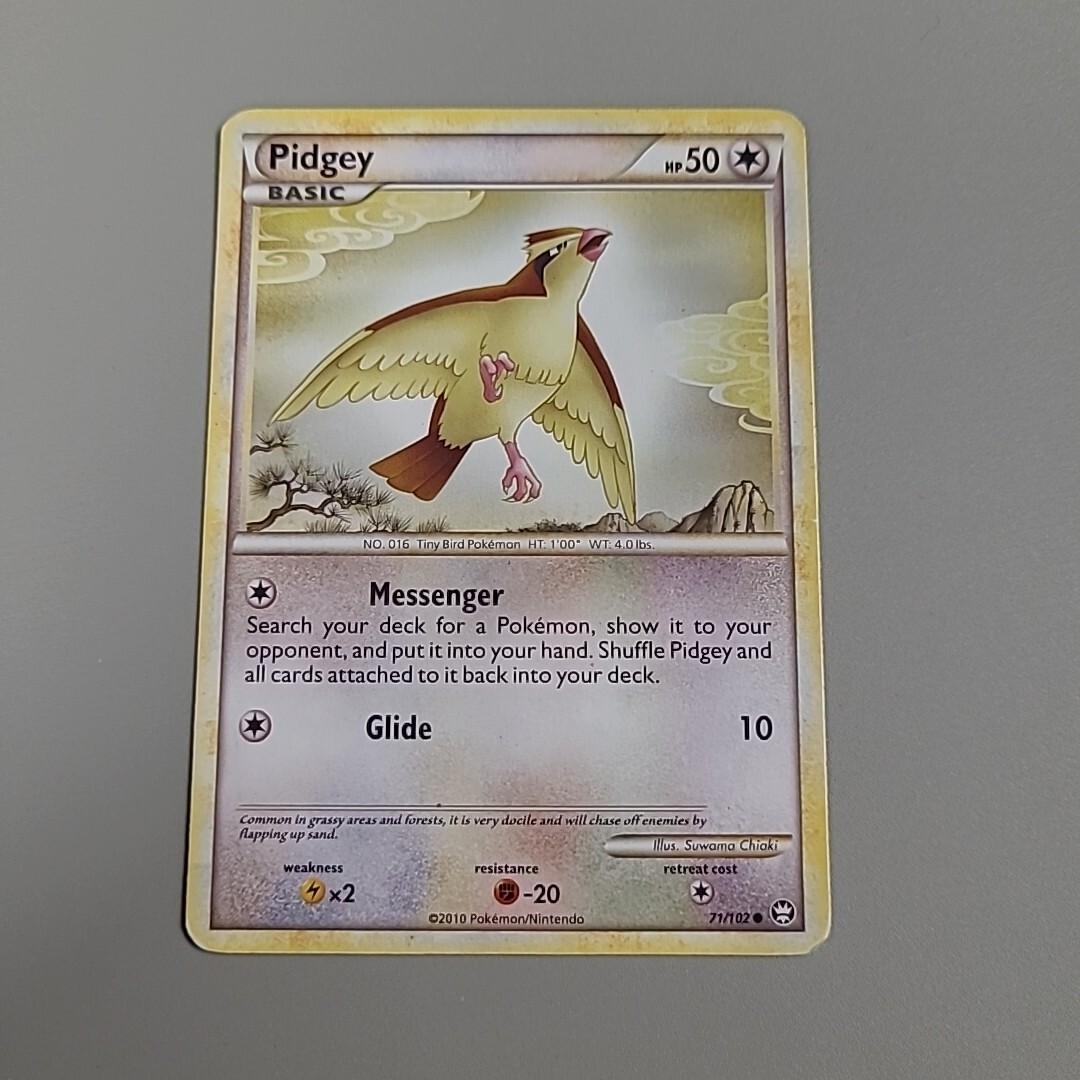 Pokemon Card HS Triumphant Pidgey Common 71/102 HP Non Holo