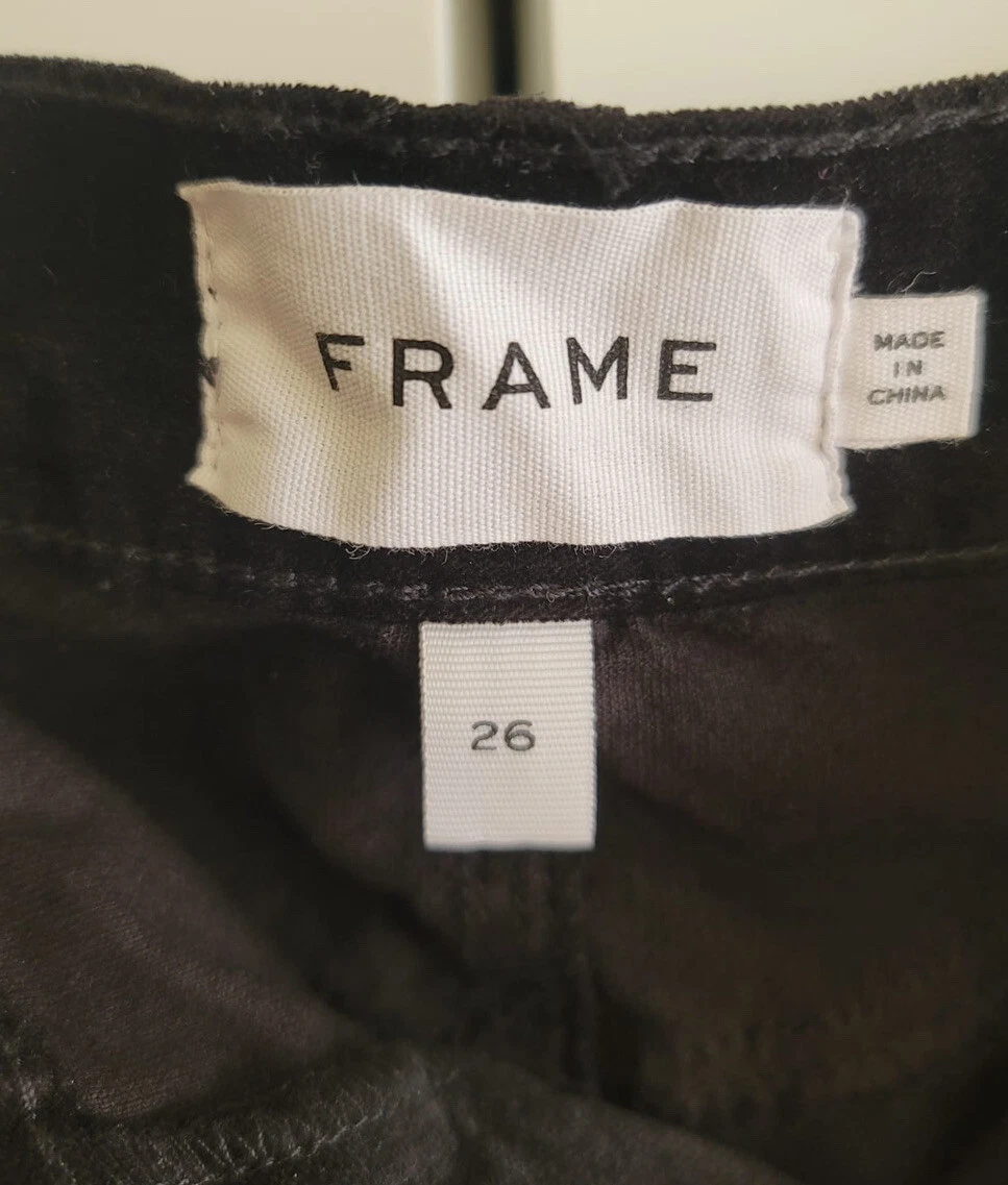 Frame , NWT , Women's Low Rise Velvet Mini BlackSkirt , Size 26