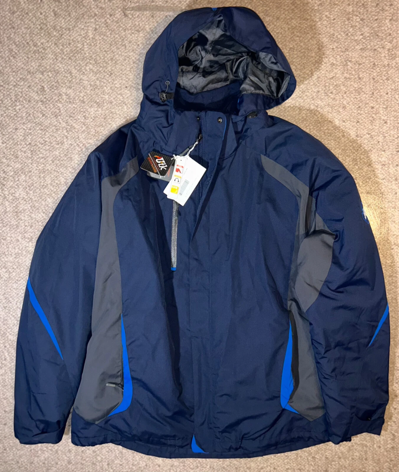 NWT North End 3 in 1 Men's Jacket Coat Insulated Liner Hood Water Resist XL Blue