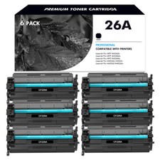 6PK Fits For HP Laserjet Pro M402n MFP M426fdw CF226A 26A Black Toner Cartridge