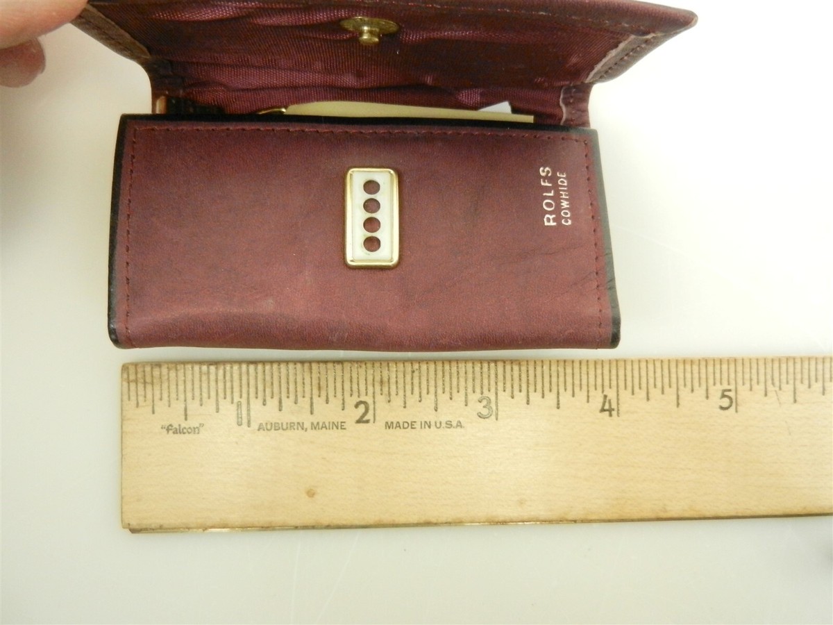 Rolf's Leather Pocket Size Tri-fold Key Case Burgundy Leather