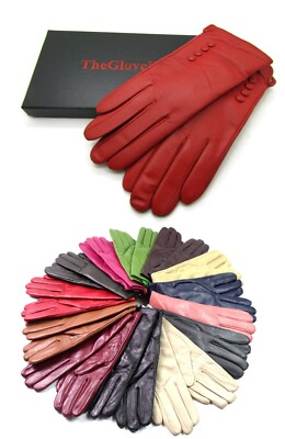 Nuovi Guanti Da Donna (vera Pelle Di Pecora) Mezzo Palmo/cinque Dita In