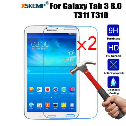2x Tempered Glass Film Screen Protector For Samsung Galaxy Tab 3  7.0  8.0  10.1 - Afbeelding 1 van 16