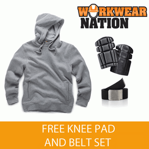 Belt Set Fleece Knee Grey Brushed Cotton Free Work Worker Hoodie Rich Scruffs paqUzU