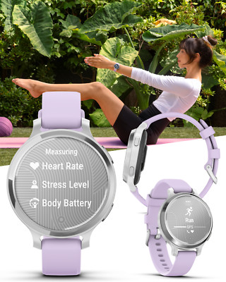 Garmin Lily 2 Active - 38 mm Woman's Stylish Smartwatch Silver & Purple Jasmine
