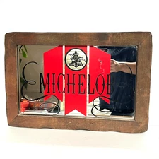 Vintage Michelob Mirror Sign Wall Art Beer Bar Anheuser Busch Wood Frame ManCave
