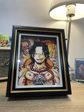 One Piece Ace Anime 3D Art Picture Frame Bedside Home Decoration Collection