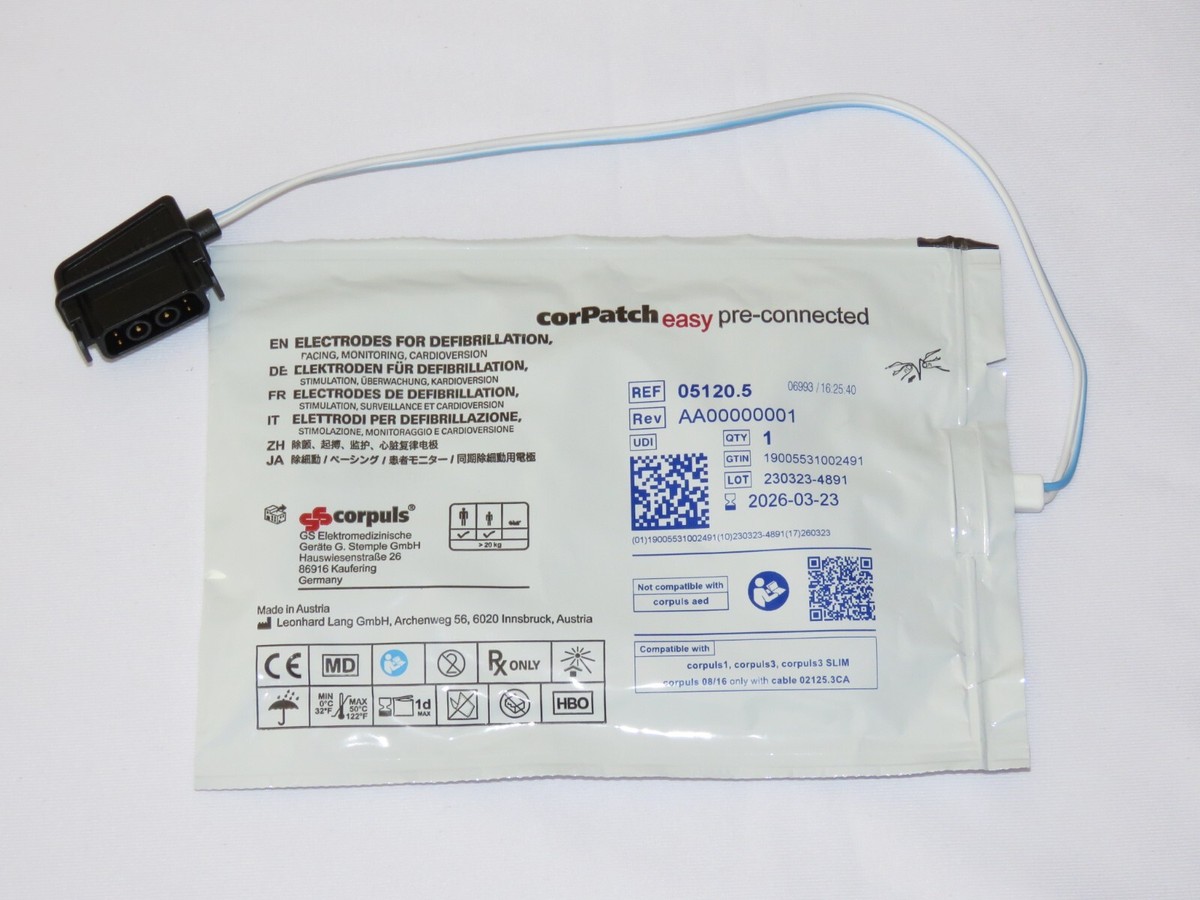 CorPatch Easy Pre-Connected Electrode Pad Defib Pacing ECG