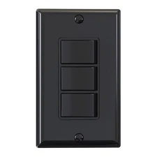 Decorator Triple Rocker Light Switch Electrical Three Single Pole Paddle Switch