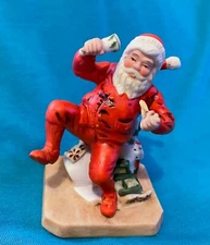 Norman Rockwell Santa IN BOX Vintage "Ringing In Good Cheer" Christmas 1983