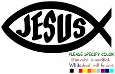 FISH Ichthys JESUS Vinyl Decal Sticker Car Window Bumper Wall Laptop 12"
