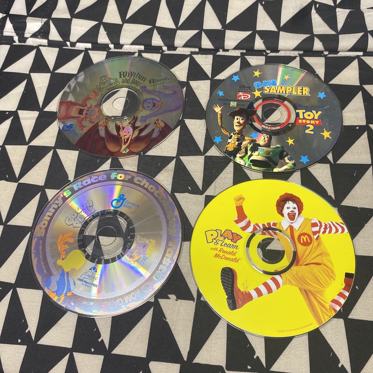 Lot Of 4 PC & CD-ROM Kids Games disc only- mcdonalds toy story 2