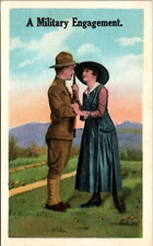 WWI Military Romantic Postcard # 1365 "A Military Engagement"