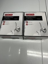Delta 132890 Silverton Multi Purpose Bathroom Hook, Chrome finish, 1 Pair
