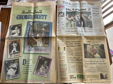 KANSAS CITY STAR NEWSPAPER GEORGE BRETT 3000 HIT & BASEBALL HALL OF FAME EDITION