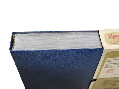 Regency KJV RIESENDRUCK Bibel 881B blau Kunstleder Velva silberne Kanten Sta - Bild 2 von 4