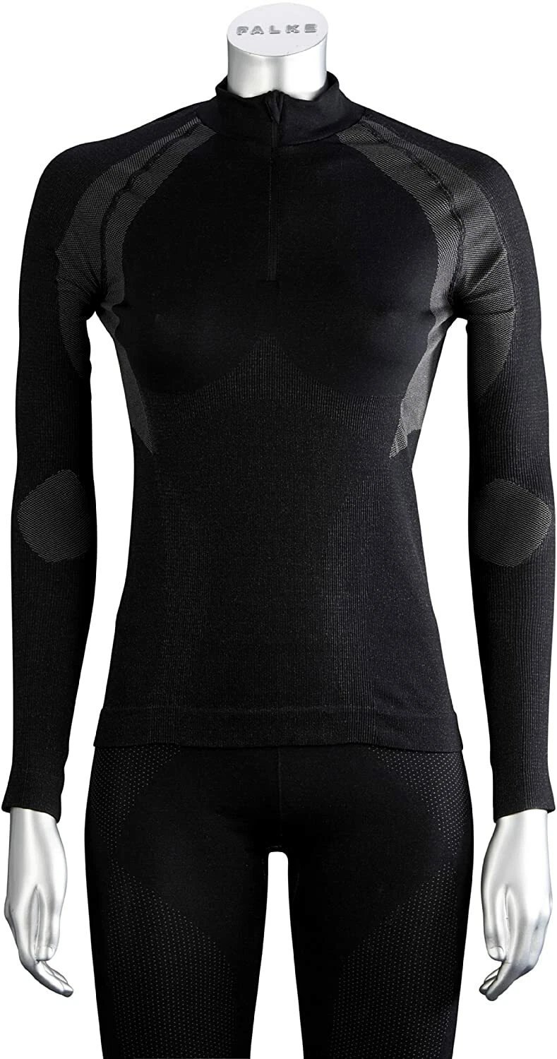 Falke Long sleeve Ladies Black Ski Winter Thermals base layer top turtleneck zip
Opens in a new wind