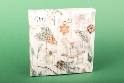 IHR Servietten ''White XMAS Deco grey'' 33x33 cm Weihnachten Xms festlich Deko