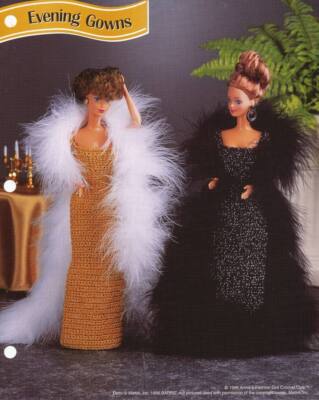 NEW ANNIES FASHION DOLL CROCHET CLUB EVENING GOWNS DESIGNS OOP