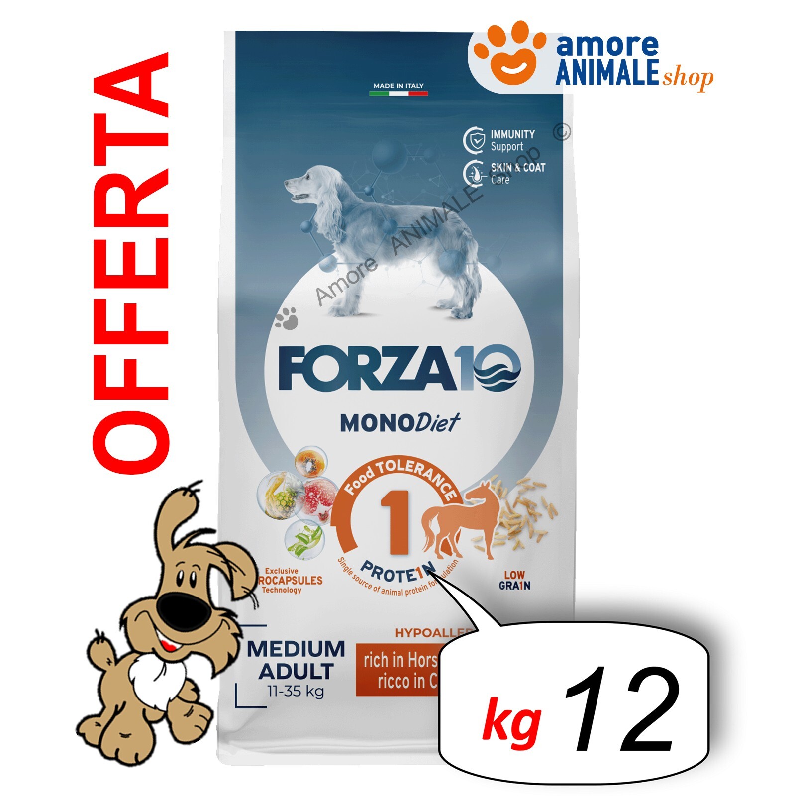 Forza10 Medium Adult Cavallo e Piselli 12kg - Prezzo Offerta Online