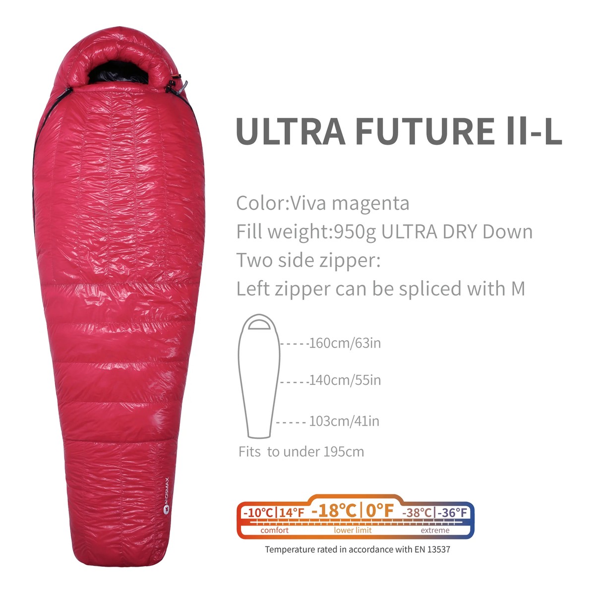 AEGISMAX ULTRA FUTURE Down Sleeping Bag -18 Degree 800FP Ultra Dry