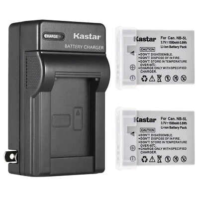 Kastar 2 Pack Battery + Charger for Canon PowerShot ELPH SD800 IS Digital Camera