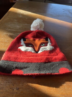 Kate Spade New York Beanie Cream Red Fox Winter Hat Small | eBay display picture 2