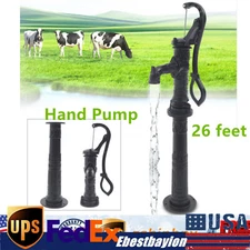 TOP Hand Tall Shallow Well Pitcher Water Pump w/ Stand Cast Iron 19.69ft Suction