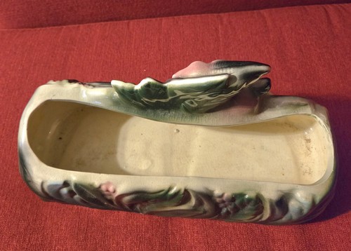Vintage Brush McCoy Pottery Flower Planter Vase Pink Fawn deer gazelle 1950's - Picture 3 of 6