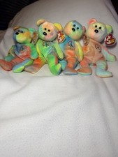 RARE TAG ERRORS Ty Beanie Babies Peace Bear 1996 Retired cap TY inc