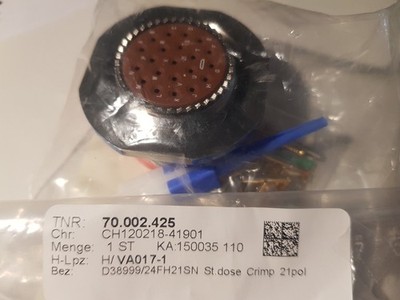 D38999/24FH21SN Stecker Mil rund new OVP Connector Crimp