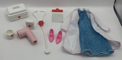 Vintage Doctor Barbie Lab Coat Outfit Fashion Clothes Dress Shoes Dr Accessories