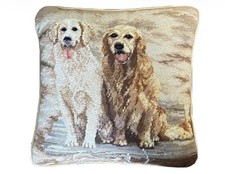 Needlepoint 12x12 inch Pillow With Pair of Golden Retrievers Home Decor
