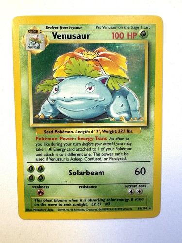 Pokémon TCG Venusaur Base Set 15/102 Holo 1999-2000 Wizards Base Set...