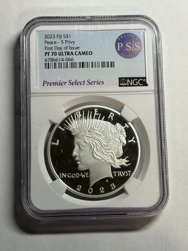 2023 Fiji Peace Dollar "S" Privy 1oz .999 Silver Coin NGC PF 70 UCAM FDOI