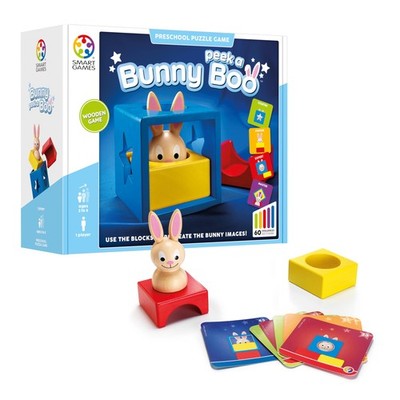 SmartGames Bunny Peek A Boo Logic Game for Kids Ages 2 and Up 60 Challenges